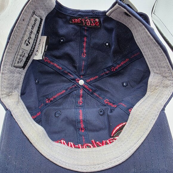 TaylorMade Mens Blue Red Hat Cap Golf Outdoors Casual Lightweight Sports - Picture 8 of 10